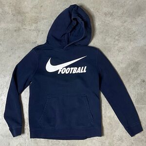 Nike Swoosh Navy Blue Football Hoodie Youth Large Style: Boys Club Fleece Hoodie